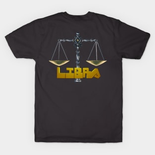 Front and Back 3D Libra Scales T-Shirt